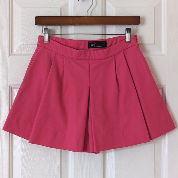 Gap Retro High Waisted Pleated Wide Leg Soft Shorts Hot Pink Size 0 - Picture 1 of 11
